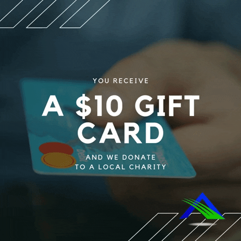 get $10 gift card and we donate to charity