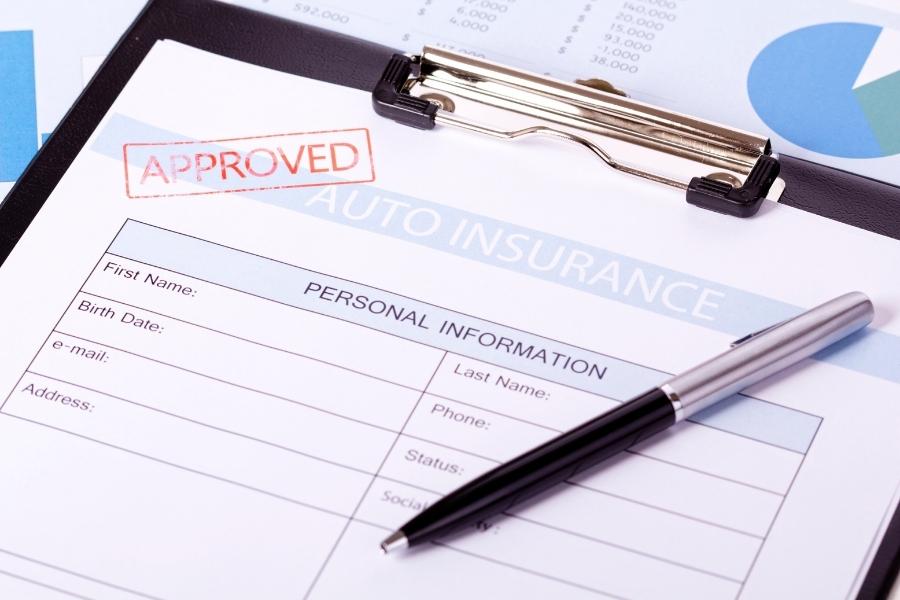 auto insurance form on board